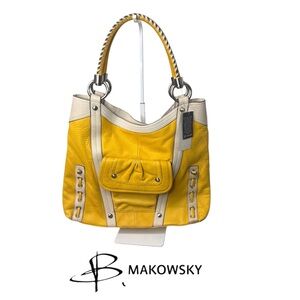 B. MAKOWSKY YELLOW LEATHER SHOULDER BAG